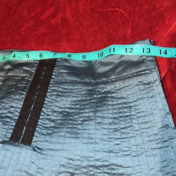 Reiss teal high waisted pleated corset detail circle skirt Sz 2 - Picture 8 of 17